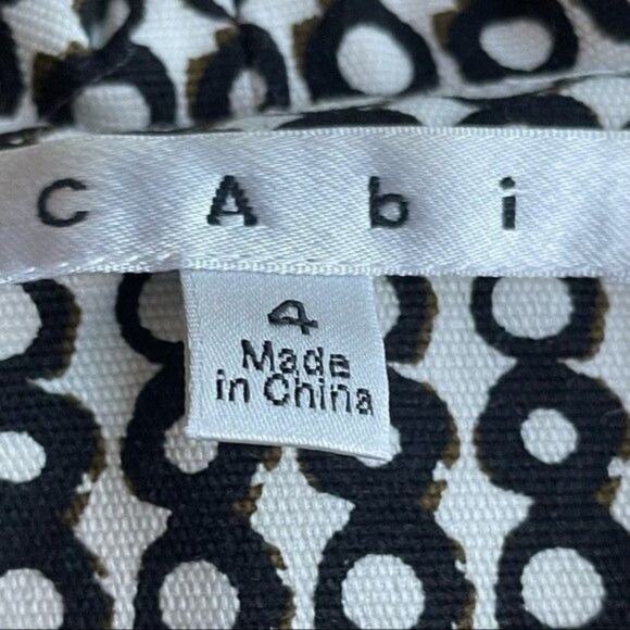 CAbi · Size 4  · Du Jour Blazer · Cotton Stretch Circle Print · Black White - Picture 5 of 7